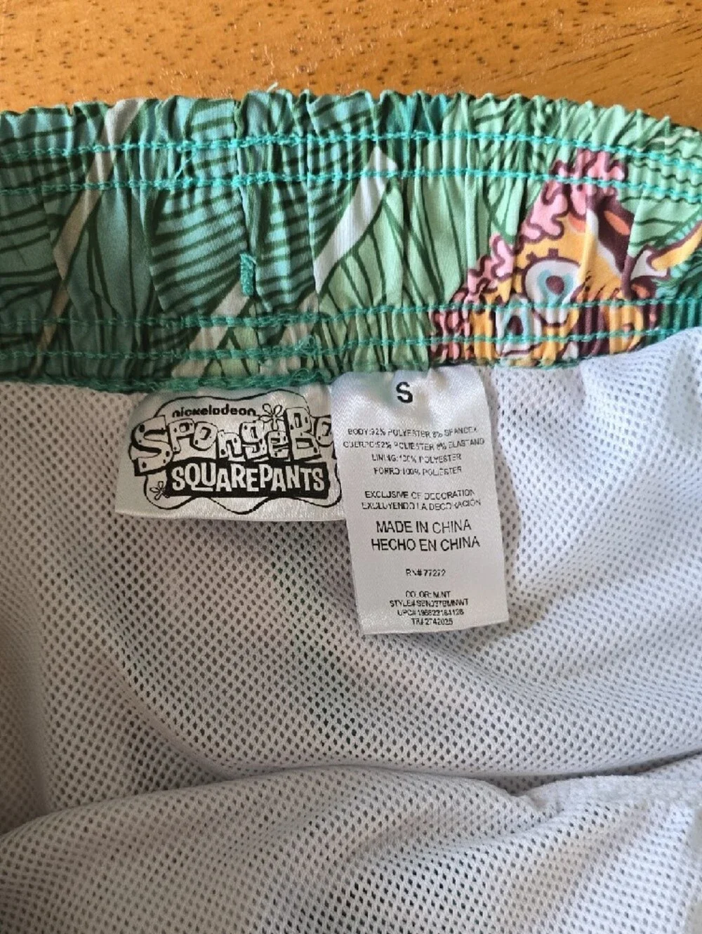 Nickelodeon | Men | Tropical Print | Swim Shorts | Sponge Bob | Green | Sz S